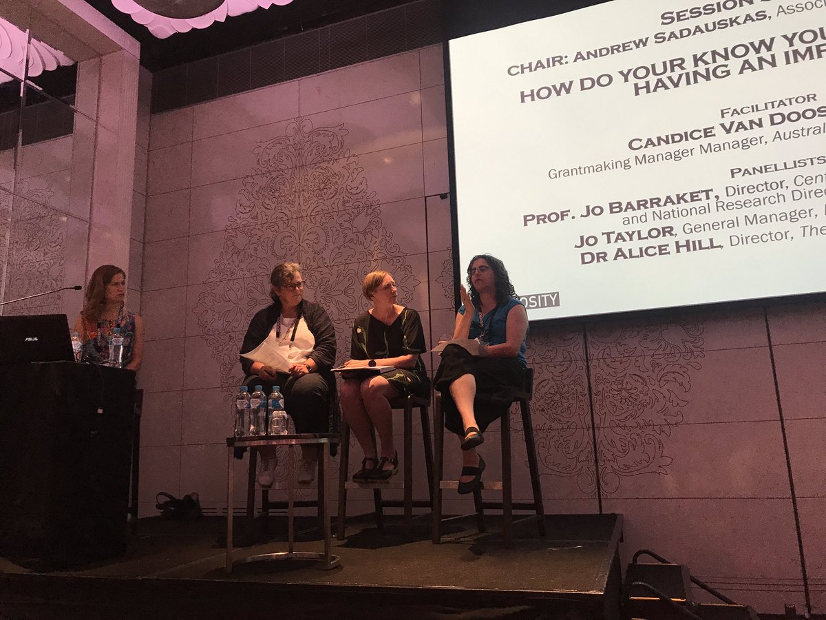 gemmainmelbs's tweet photo. Loving the all female panel discussing impact evaluation, program logic, funding strategies.... so thought provoking! #GenerosityForum2018 https://t.co/r2deet0dxP