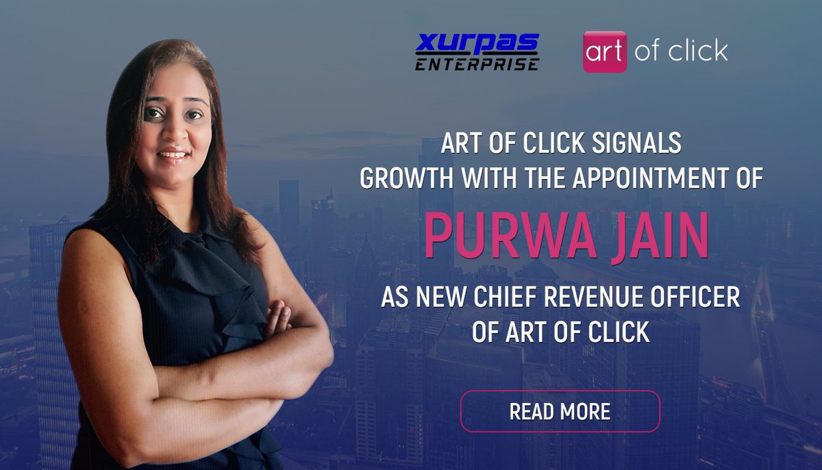 XurpasEntrprse's tweet photo. Our subsidiary Art of Click has a new Chief Revenue Officer - welcome Purwa Jain! https://t.co/sUtzn8E8bf https://t.co/I2RckV7yvX
