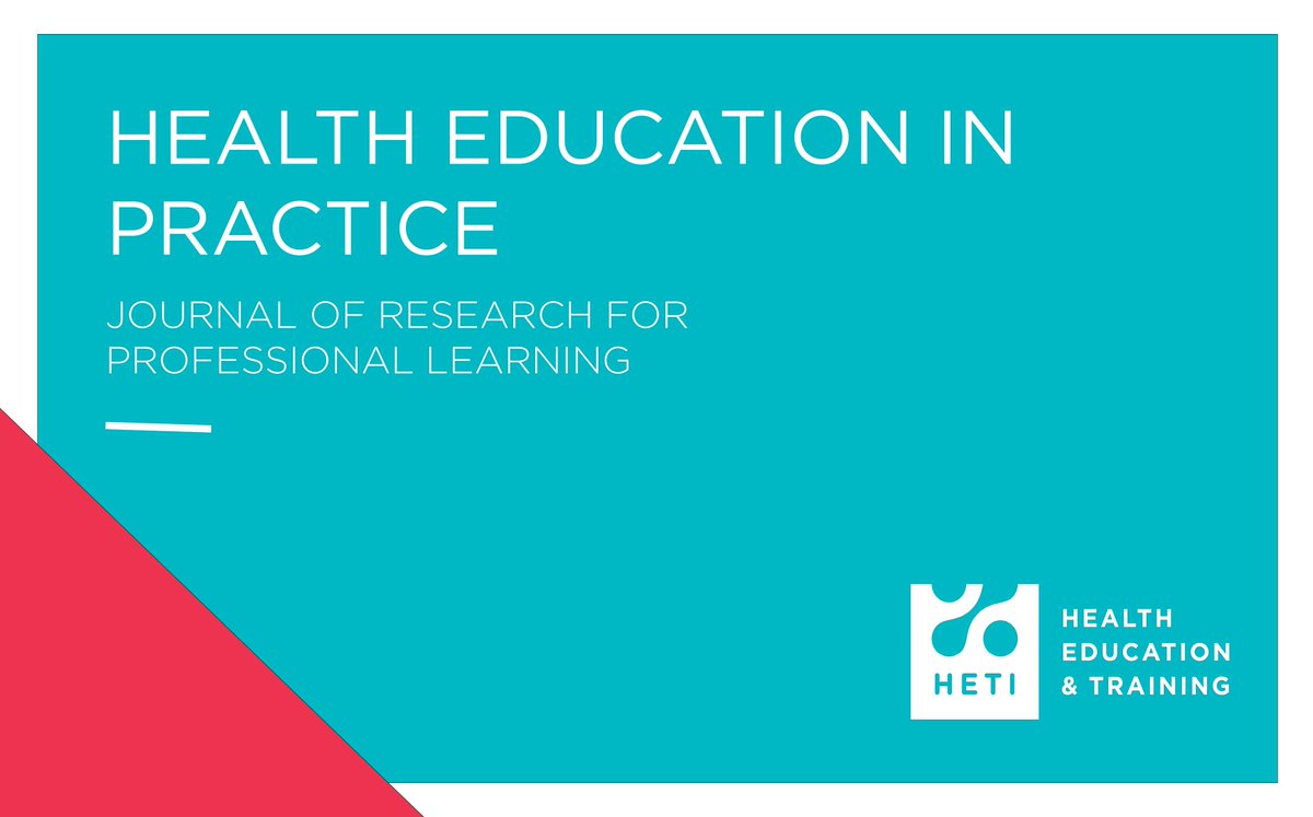 CALL FOR PAPERS Inaugural issue of Health Education in Practice: Journal of Research for Professional Learning. This e-journal is dedicated to #research and #evaluation related to #health #education practice. SUBMISSION DEADLINE 5 March 2018 goo.gl/k9RAUv #HETIresearch