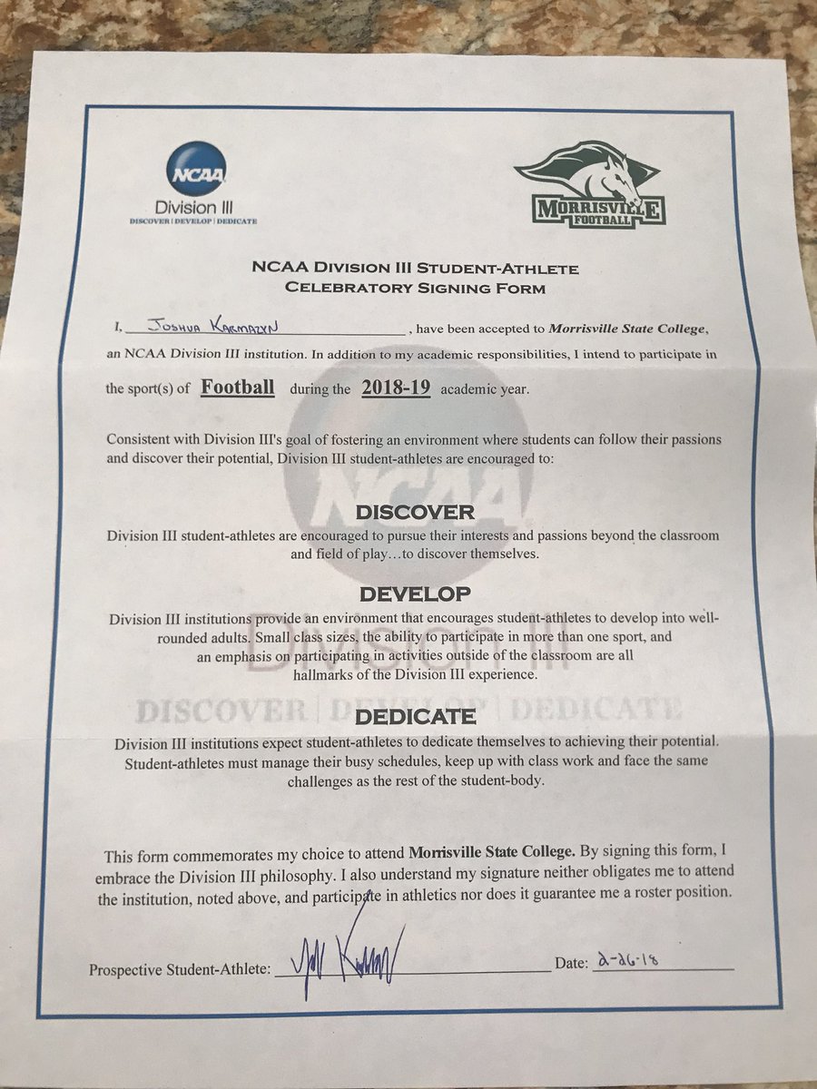 joshkarmazyn's tweet photo. I’m blessed to say for the next 4 years I get to call Morissville State home. Thank you for my friends, family, and teammates who have supported me on this journey. #SaddleUp @MvilleMustangFB https://t.co/4FWewfjFFN