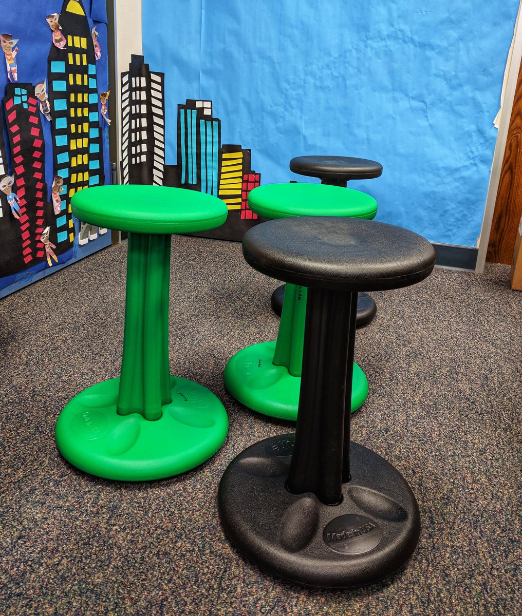 MrsAllanOnline's tweet photo. #Thankful to have gotten 4 @KOREstoolDesign wobble stools for Ss through @ScholasticClub. The movement increases blood flow bringing more oxygen to the brain and allowing for better learning. If only I could get more. @MontgomeryCVUSD @Mrs_IbrahimCV #MMSgearup #flexibleseating https://t.co/sZMQFLQLji