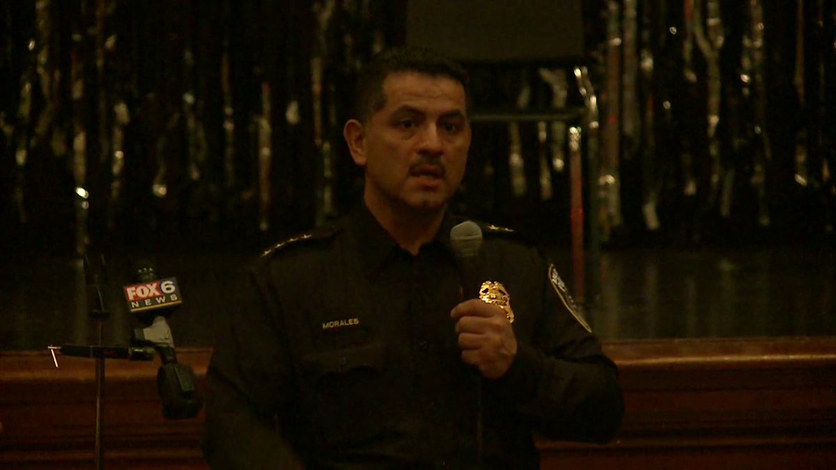 fox6now's tweet photo. 'Taking cops off of the desk:' Interim MPD chief vows 100 more officers in neighborhoods by summer:  https://t.co/vUe5KHFiSK https://t.co/mkNlFoOv8p