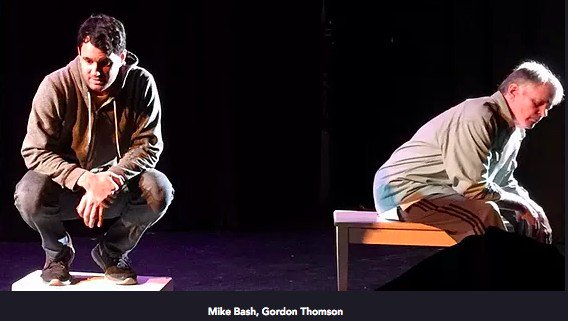 FINAL performance of "Bloodbound" by #MichaelKearns (<a href="/MKLA11/">Michael Kearns</a>) at <a href="/HighwaysPS/">Highways</a> this Sunday, March 4, 3:30 PM. Help us fill the house!

TIX &amp; INFO: highwaysperformance.org/event/michael-…

Pictured: Mike Bash (L), Gordon Thomson. 

#LAThtr
