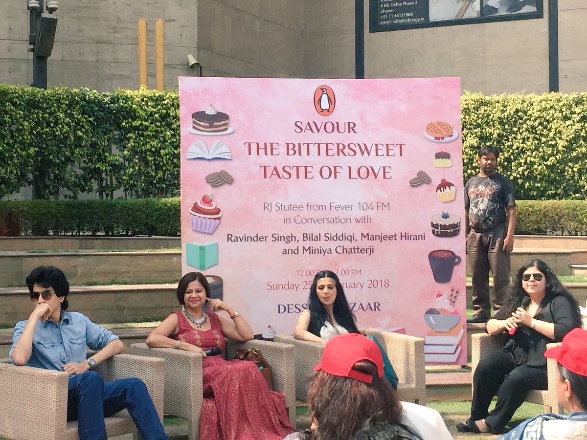 rjstutee's tweet photo. Some pics from the #BittersweetTasteOfLove event at @LBBIndia 's #DessertBazaar2018 where I was in conversation with authors #miniyachatterji #bilalsiddiqui and #manjeethirani ! @PenguinIndia https://t.co/t6UGgKyAuW