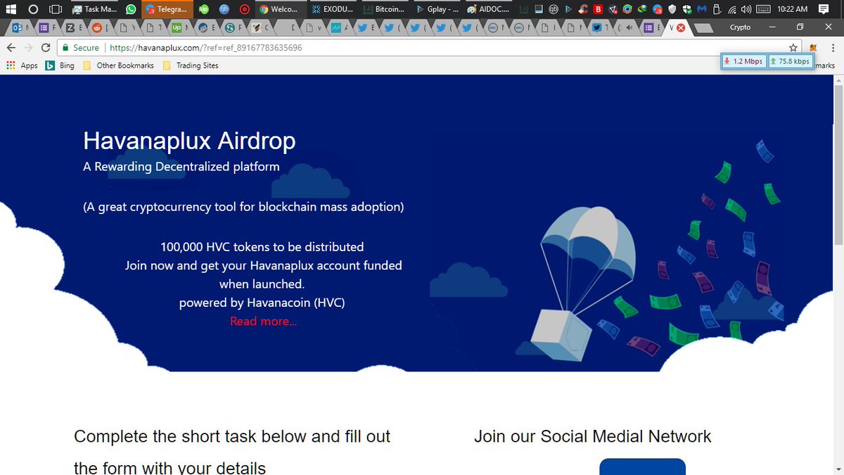AirdropGod's tweet photo. 🔥AIRDROP ALERT 27/2/2018 🔥

$200 Havana Plux

Activity Link 👉https://t.co/nqE2flFn0s

#ICO #Airdrop #IOTA #Ripple #BITCOIN  #Airdrops #airdropalert #Ethereum  #Litecoin #Monero #TRON #FunFair #VeChain #OmiseGO #eth #ethereumtoken #Giveaway #tokens #freetokens https://t.co/o8j2XE66ct