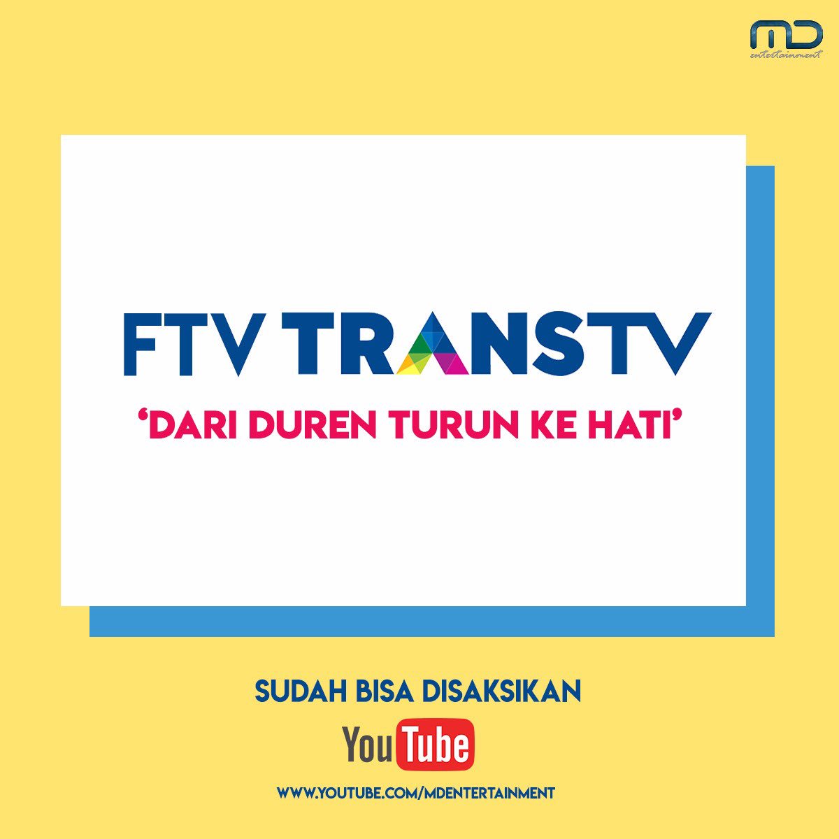 MDEntertainment's tweet photo. Yang pecinta duren harus nonton #FTVTRANSTV 'Dari Duren Turun ke Hati'! Langsung cusss ke YouTube #MDEntertainment ya 👉 https://t.co/ske44q9lrY. 💕
#DariDurenTurunKeHati https://t.co/GTTQPKLrUA
