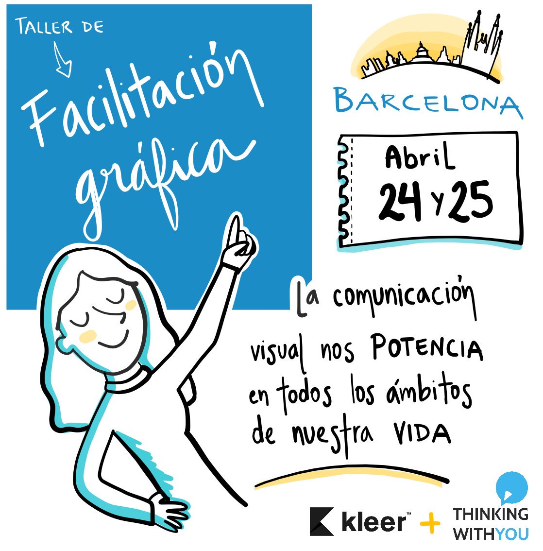 _twy_'s tweet photo. ¡Amigxs de #Barcelona! Los próximos 24 y 25 de abril os esperamos en el curso de Facilitación Gráfica que estamos preparando con @kleer_la!
+INFO y entradas EarlyBird por aquí 👉 https://t.co/LRaOmZXTgj
#ThinkingWithKleer #KleerWithYou https://t.co/E9CsF2o6u0