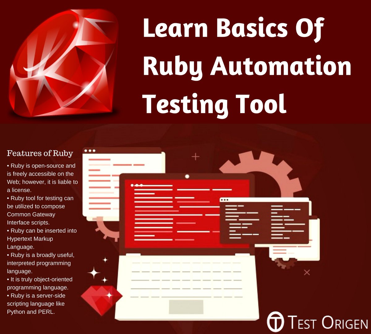 Test_Origen's tweet image. #Rubytesting is a universally useful, object-oriented, intelligent, #dynamicprogramminglanguage. It was first created and outlined in the mid-1990s by #Yukihiro “Matz” Matsumoto in #Japan.
testorigen.com/learn-basics-o…