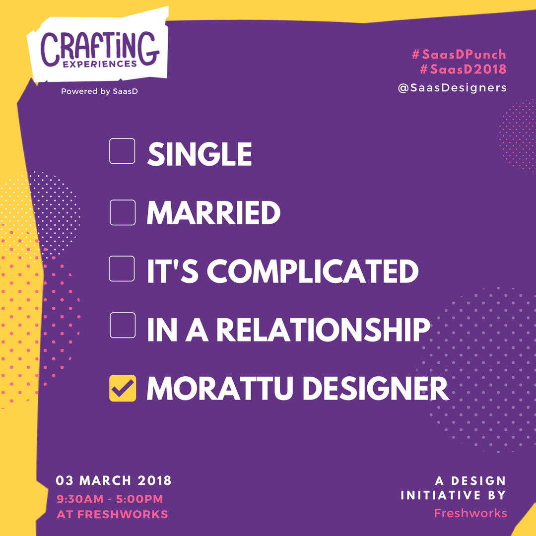 SaasDesigners's tweet photo. What's your status?
...
...
...
#SaasD #SaasD2018 #CraftingExperiences #CraftingExperience #DesignDay #DesignerTalk #Design #DesignerMeetup #meetup #designer #experiencedesign #SaasDPunch #relationshipstatus #relationship https://t.co/VXq44sA5pe