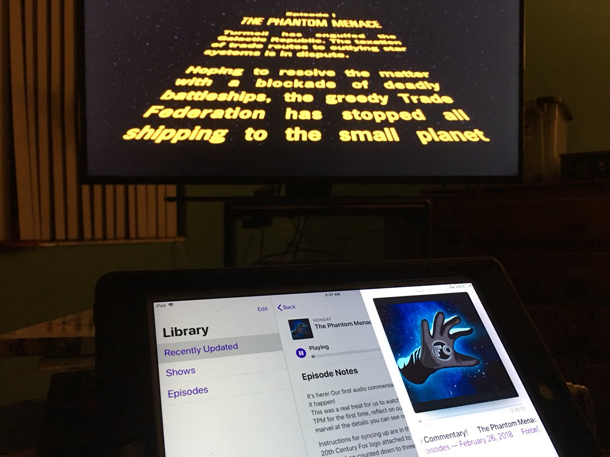 AztecLos's tweet photo. Watching Star Wars Episode I The Phantom Menace with @ForceCenterPod @JosephScrimshaw @JenniferLanda @KenNapzok commentary. #SoWizard https://t.co/JEpWfk9JKG