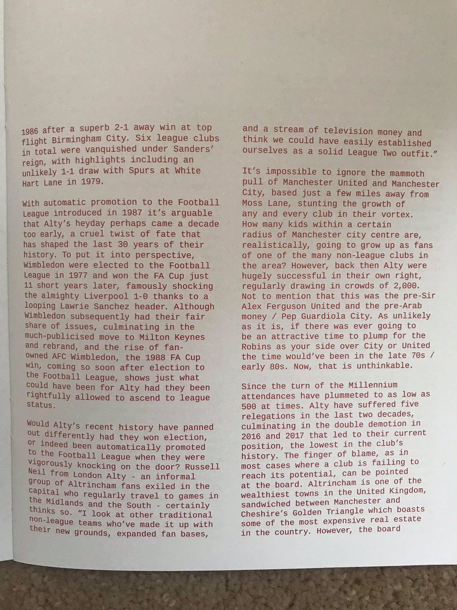 GoodbyeRowley's tweet image. Interesting article on @altrinchamfc Thanks to @STANDfanzine for covering👍