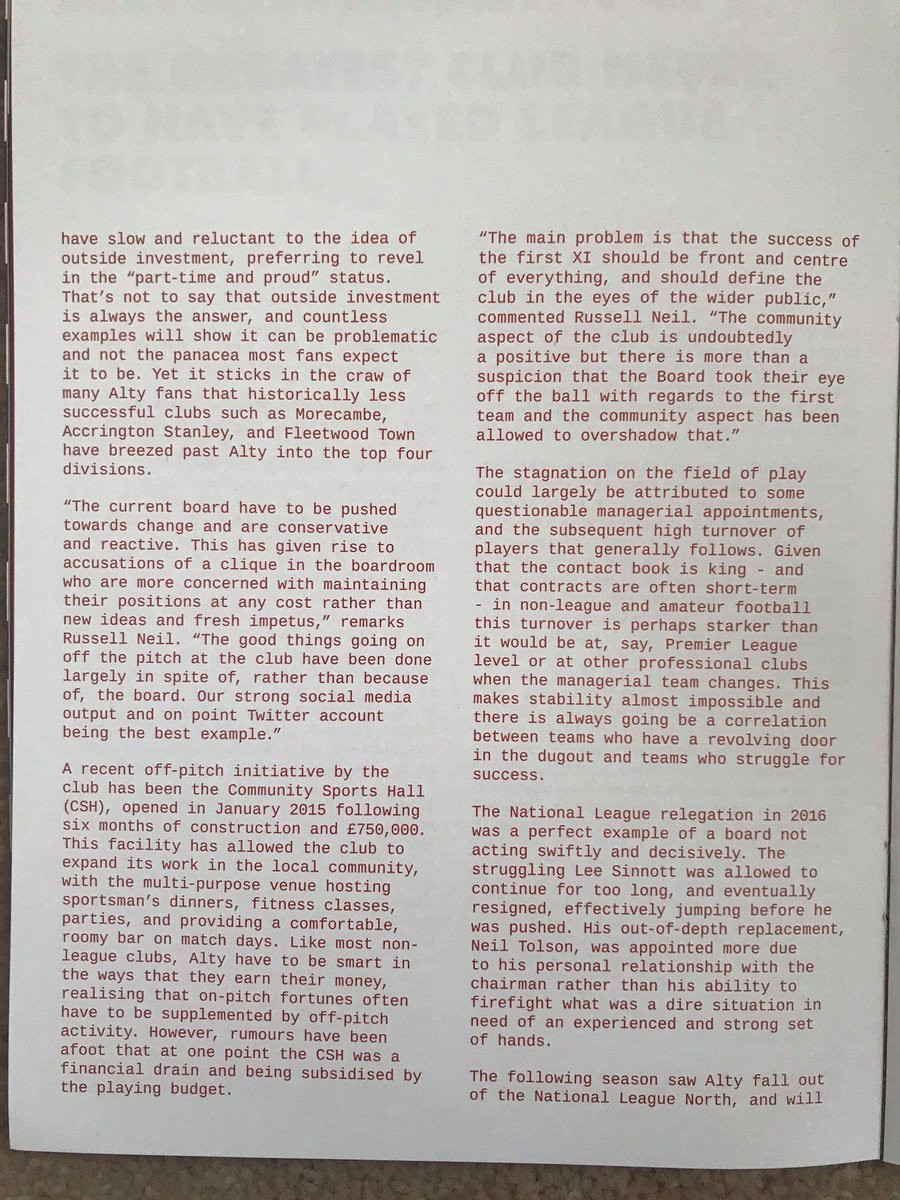 GoodbyeRowley's tweet image. Interesting article on @altrinchamfc Thanks to @STANDfanzine for covering👍