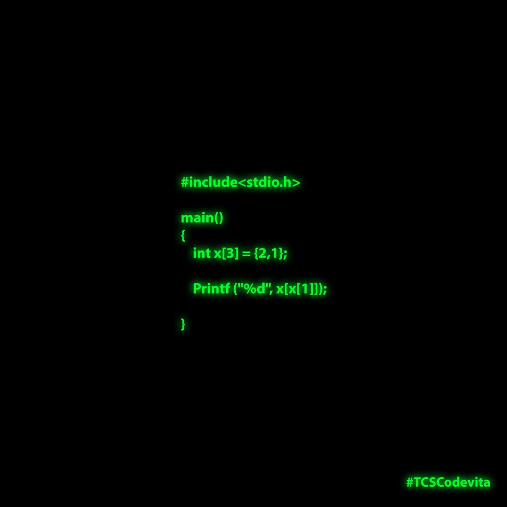 The program below was compiled &amp; executed.What can be the expected result?
• 1
• 2
• 3
• Compile Error
Tell us the right answer in the comments below and stand to win an amazing voucher from TCS! 
#TCSCodevita #CrackTheCode #CodeLife #Coding #CoderLife