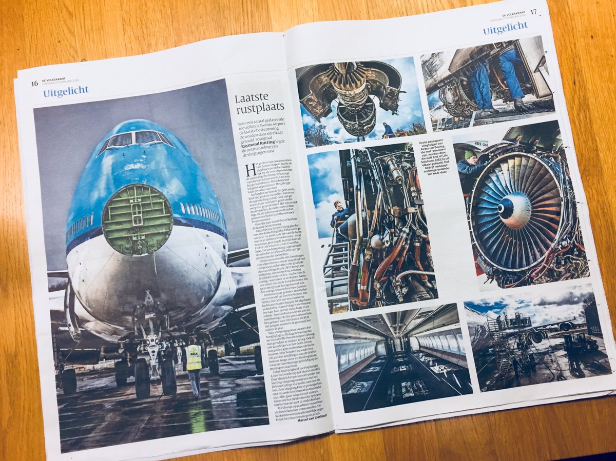 DerkJan's tweet image. Vette special in de @volkskrant van vandaag over de ontmanteling van grote vliegtuigen door @AELSnews op Twente AirPort #enschede #technologybase