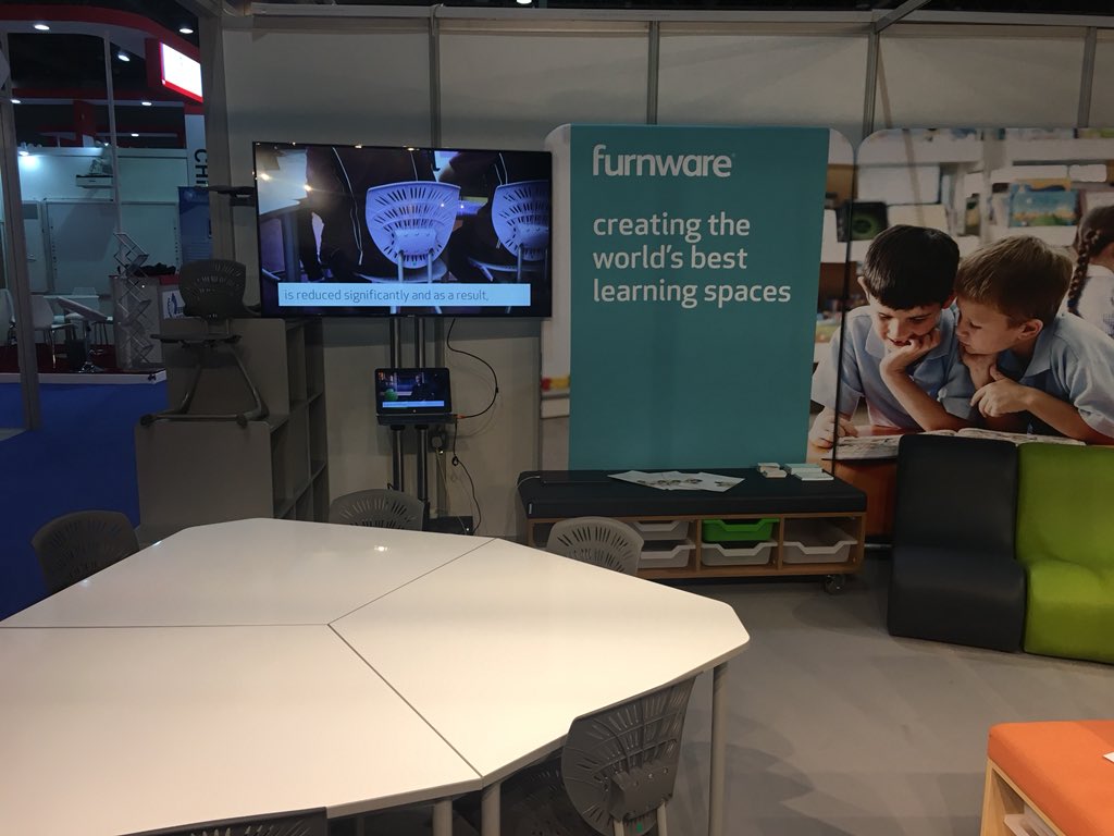 Andrew_Furnware's tweet photo. Come visit stand S52 at GESS 2018 Dubai and have a conversation about your schools learning space - we’re here to support you no matter what stage you are at in your process. Also come to here Andrew speak at 10:30am today! #Gess2018 #Furnware #Andrew_Furnware #Matt_Furnware https://t.co/Kf3iQxGer0