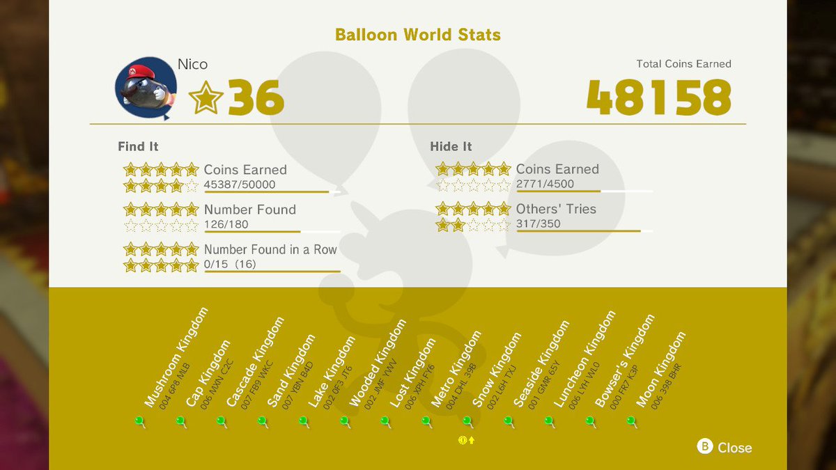 ABreathOfHyrule's tweet photo. Anyone up for a challenge? Here are my balloon world codes #SuperMarioOdyssey #NintendoSwitch https://t.co/asMryXvoPQ