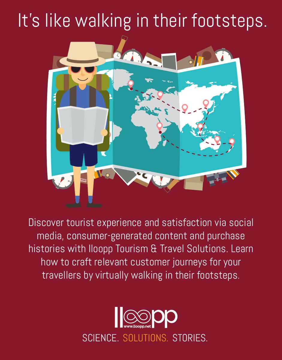 NISlloopp's tweet photo. With lloopp Tourism &amp; Travel Solutions, you will learn how to craft relevant customer journeys for your travellers by virtually walking in their footsteps. 

Learn more: https://t.co/miV0LUxYhy
#llooppsolutions
#lloopptourismandtravel https://t.co/FnMcELNxTK