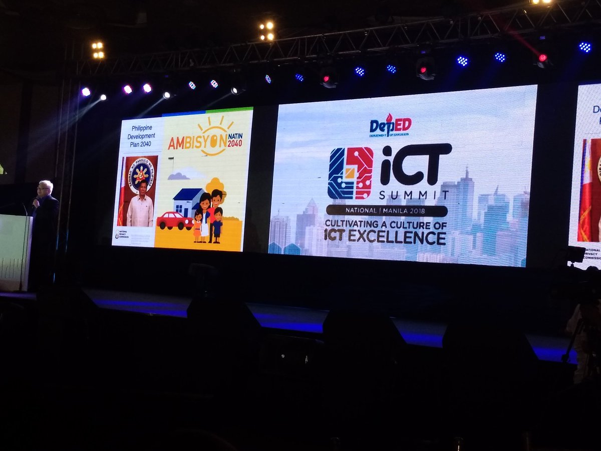 DepEdICTSummit's tweet photo. Digital Security, Cybersecurity, and Data Privacy. 

"Mahal nyo ba sarili 'nyo? Pahalagahan ang Privacy!" -Mr. Raymond E. Liboro

#DepEdICTSummit
#CultureOfICTExcellence
#OneDepEd
#TayoParaSaEdukasyon
#4DKID https://t.co/6yYyxnMrF5