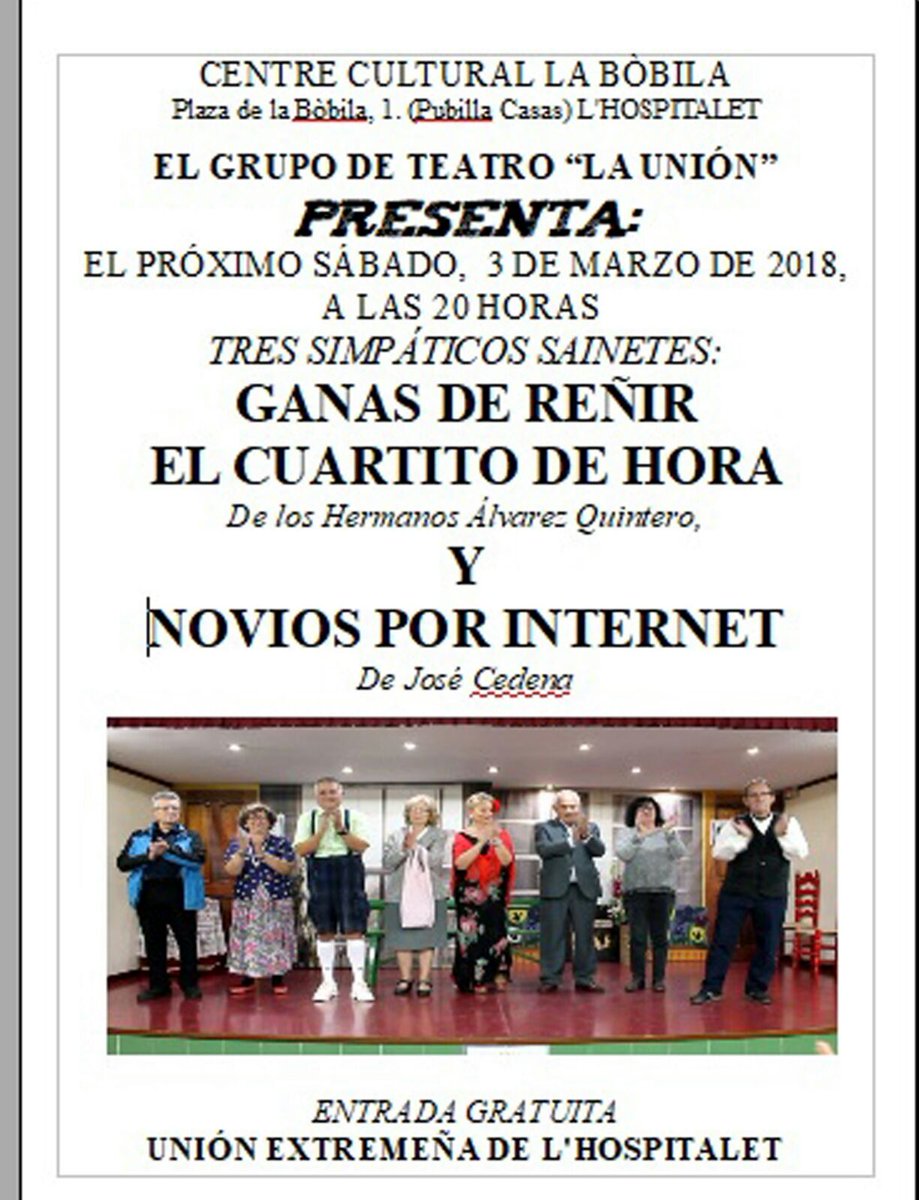 unionextremLH's tweet photo. Os proponemos un buen plan para este sábado!!!! https://t.co/a3PBWWu5vH
