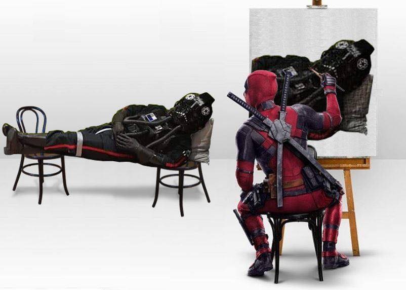 JRS501st's tweet photo. #TieTuesday
#deadpool2 is well under way but TI-8473 from #knightfallgarrison was able to get some free time with the Merc with a Mouth to paint him like one of those French girls. #JollyRogerSquadron #501stLegion #NoShieldsAllGuts https://t.co/QUVsy61iwl