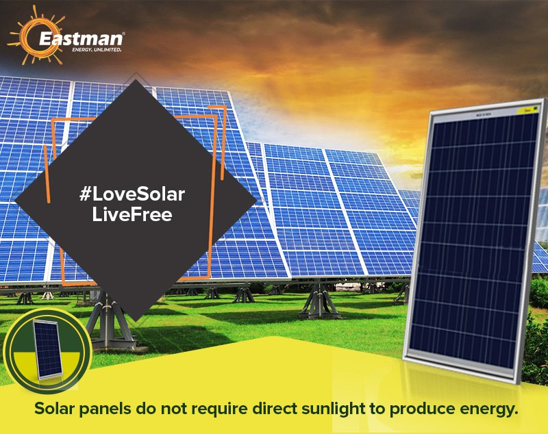 EAPLWorld's tweet photo. Solar panels do not require direct sunlight to produce energy. 
#DidYouKnow  #FreedomOfEnergy  #LoveSolarLiveFree https://t.co/SbLZoBV6UJ