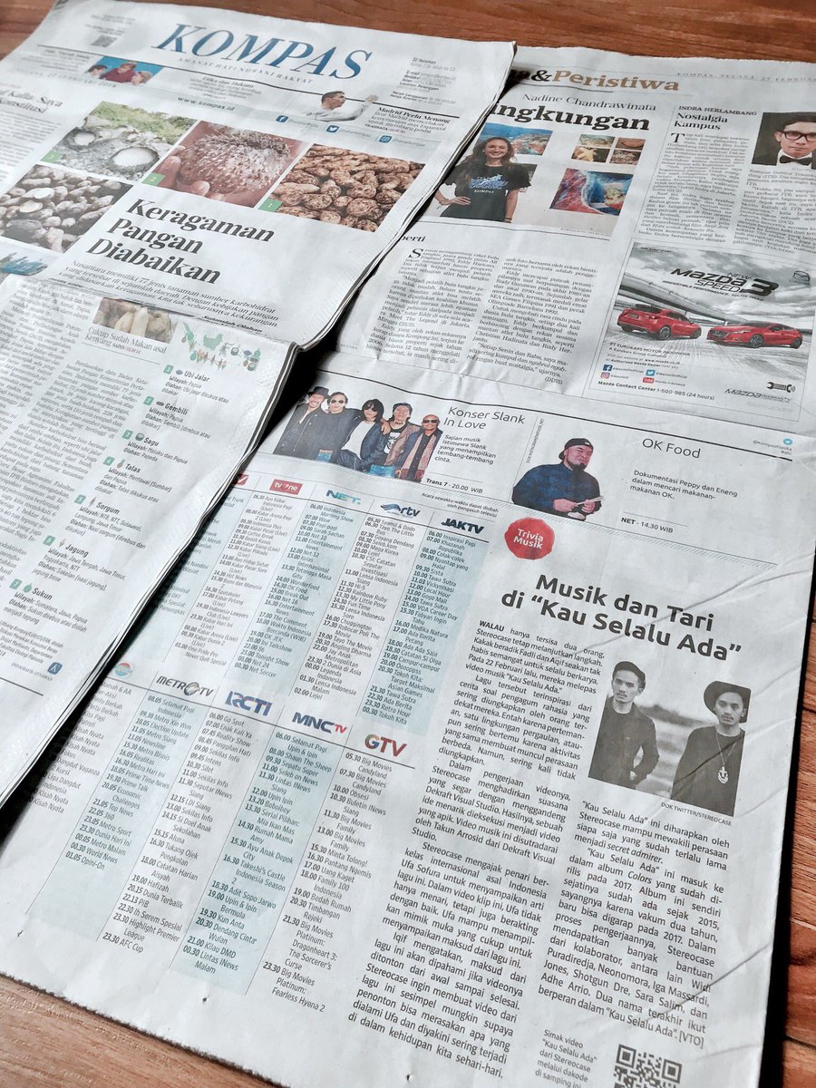 FadliRezasyah's tweet photo. Kompas pagi ini, Selasa 27 Feb 2018 βοΈ
Terima kasih @hariankompas sudah "Selalu Ada" buat @Stereocase πππ»ππ» #KauSelaluAda ππ» https://t.co/wAusFMei6u