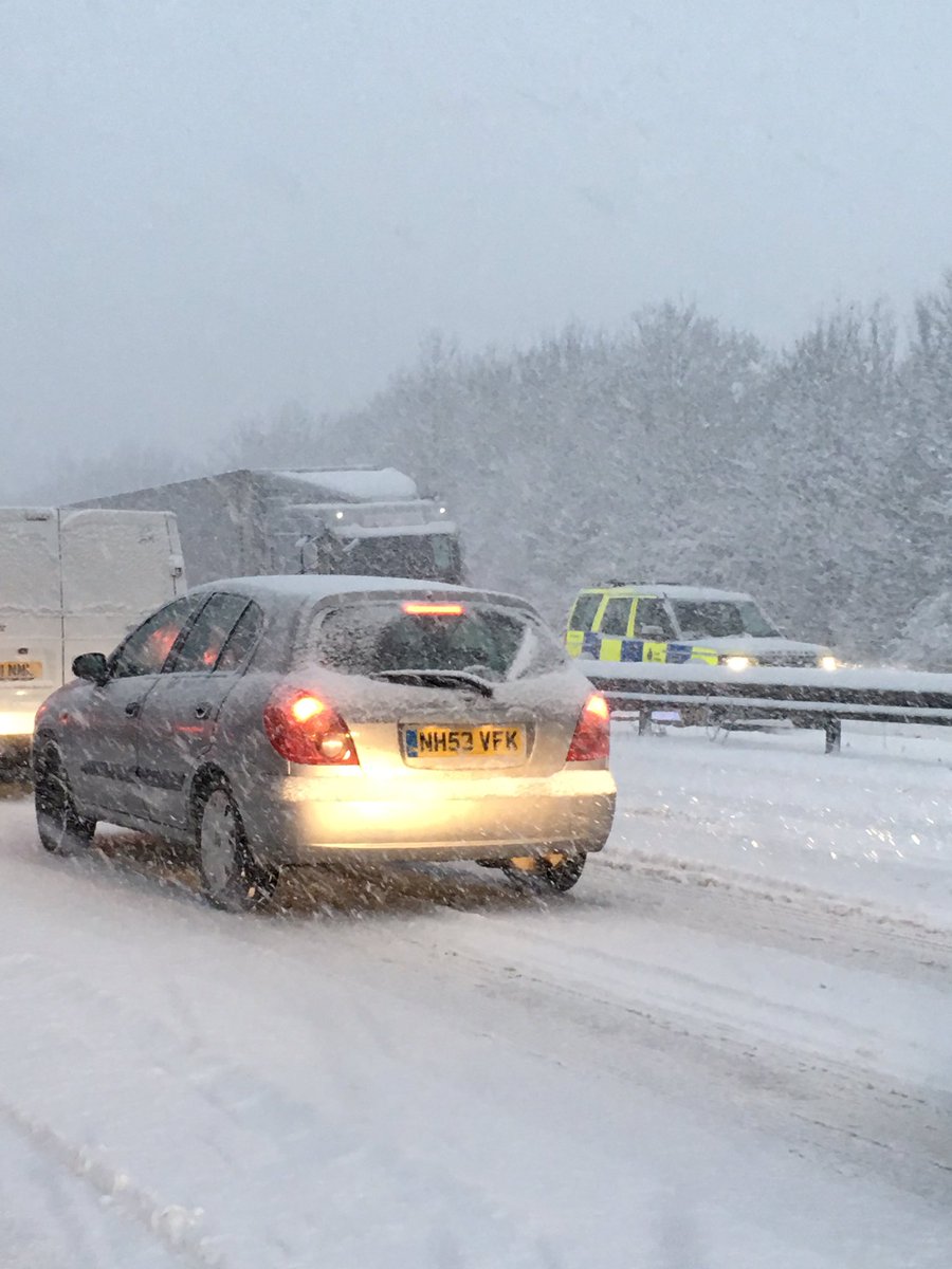 Vennster87's tweet photo. Police rescuing another beached lorry on the M20!! Avoid the M20 at all costs, its horrendous!! https://t.co/l23YQSOxts