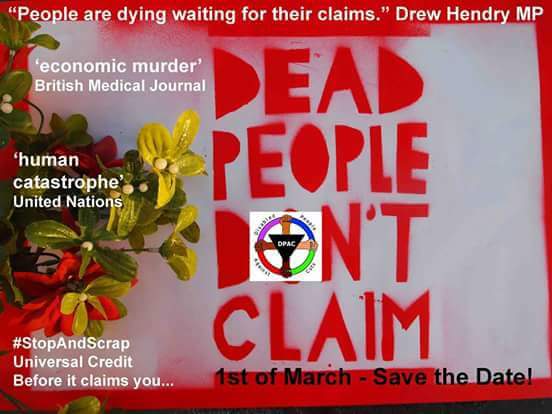 BenClaimant's tweet photo. DPAC day of Action - Dead people don't claim. Find an event near you https://t.co/Wd4K7EHR6M https://t.co/jCtT2LB6Gx