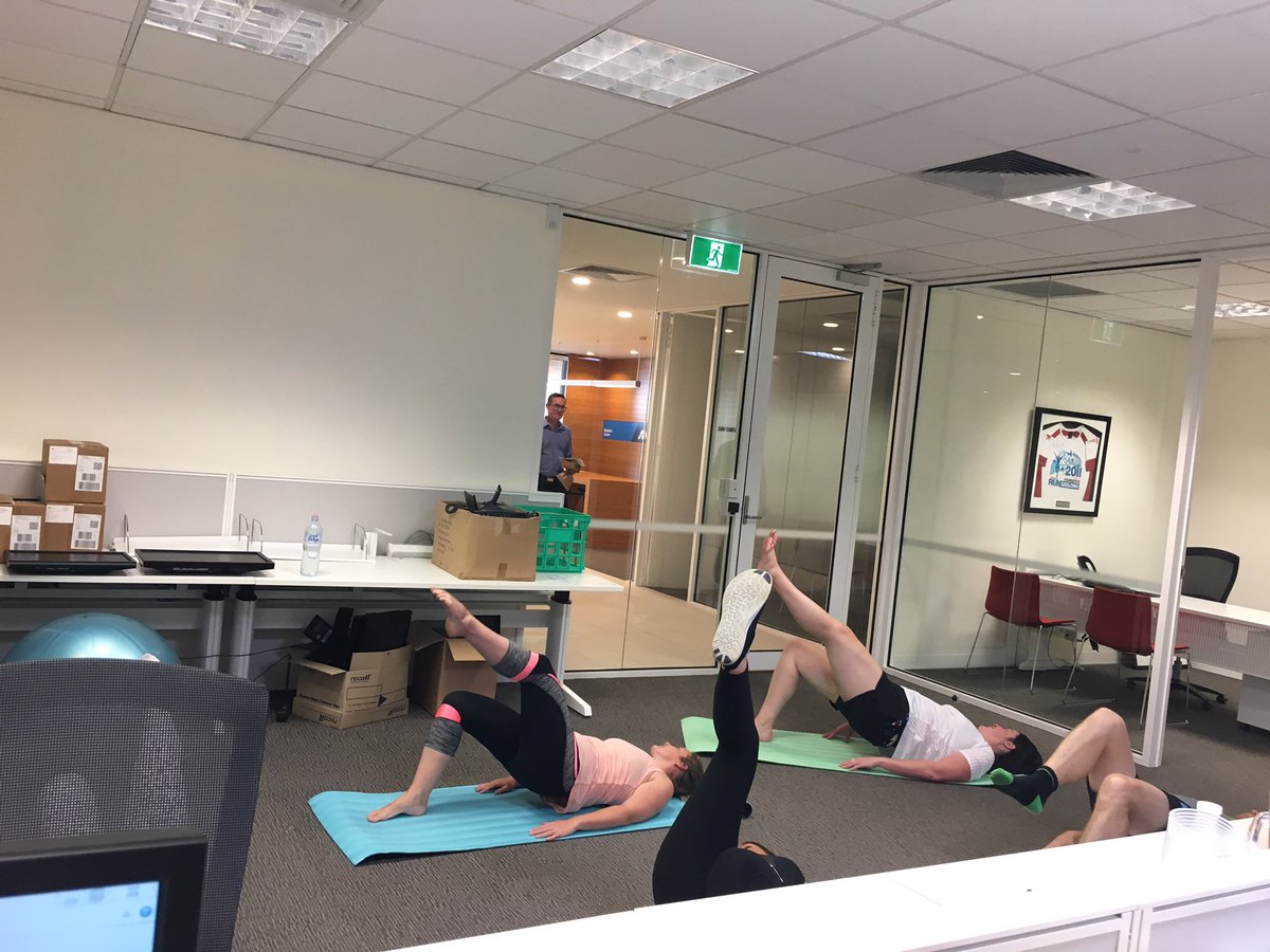 Everyone wants to get fit and feel strong but not everybody finds the time for themselves. We found a solution. Bring the Pilates instructor to the office. #noexcusses #geelonglifestylecentre #anzgeelongbusinesscentre