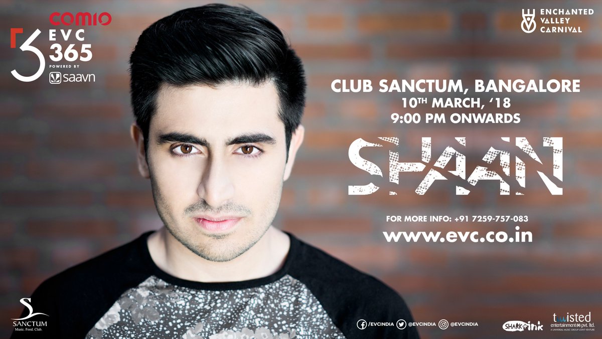 EVCIndia's tweet photo. Catch @ShaanMusic on the 10th of March at Sanctum Club, Bangalore for #ComioEVC365. See ya'll there! https://t.co/UZ35GTVjjS
