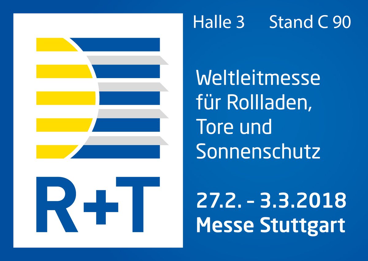 Allround_NL's tweet photo. Bezoek ons op de R+T Stuttgart 2018

Van 27 februari tot en met 3 maart zullen wij aanwezig zijn op de R+T in Stuttgart. Wij zijn te vinden in hal 3 stand C90.
Wij heten u van harte welkom op onze stand! https://t.co/vfret4AMAA