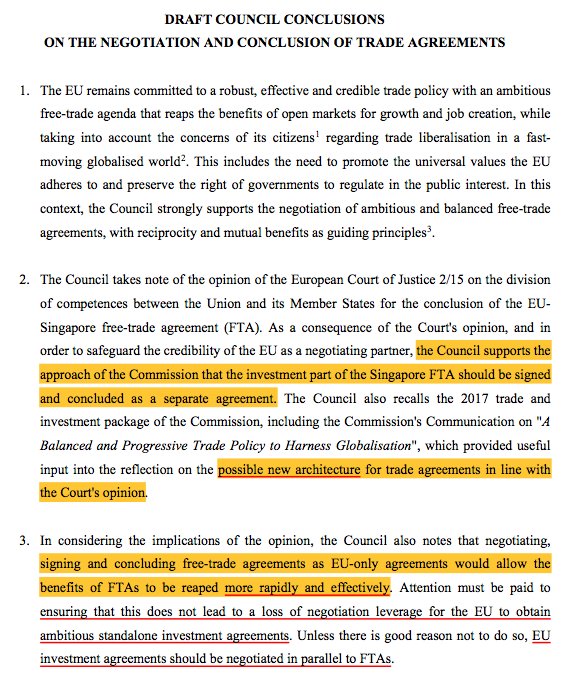 tomkucharz's tweet photo. [Filtración] Hoy la reunión de ministras/os de comercio de la UE avanzan en una política injusta: (1) Excluye a parlamentos nacionales de ratificar tratados (2) Propone un Tribunal Multilateral de Inversiones que contradice todos los principios del Estado de Derecho. #NomásISDS https://t.co/laSDXOgdKN