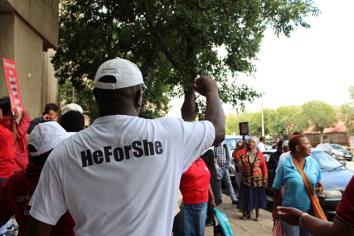 Laura_Van_Raemd's tweet photo. Protests against rape organized by #HeForShe  South Africa @unwomenafrica @MagistratesCourt Klerksdorp. Men are community gatekeepers. @robhizo @SACBCJustice https://t.co/JGUSYtcICU
