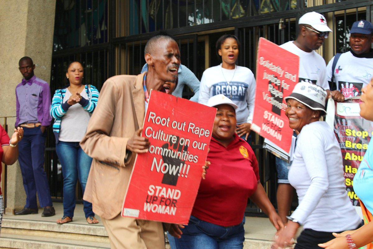 Laura_Van_Raemd's tweet photo. Protests against rape organized by #HeForShe  South Africa @unwomenafrica @MagistratesCourt Klerksdorp. Men are community gatekeepers. @robhizo @SACBCJustice https://t.co/JGUSYtcICU