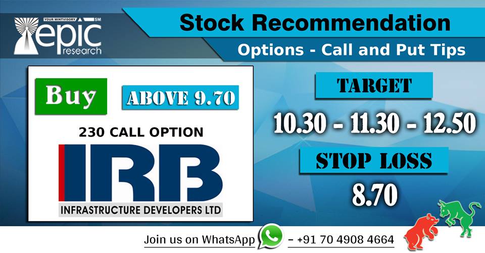 Epic_Research's tweet image. #EpicResearch #OptionsTips 27th February&apos;18

#IRB_Infrastructure

For more join us on WhatsApp ✆ – 7049084664 or Visit goo.gl/BzO9Jo