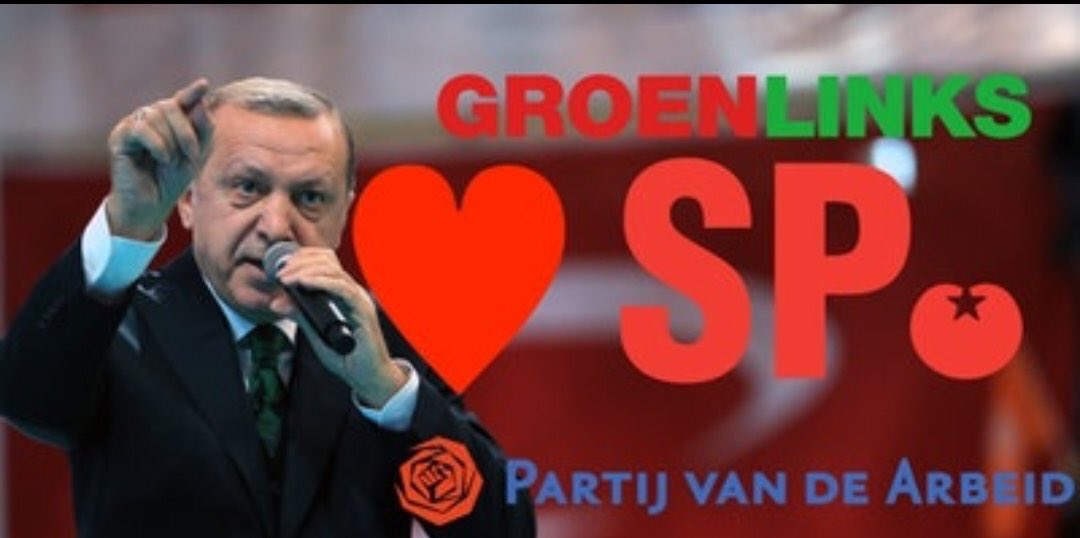 Dus de partij van Erdogan (die Hitler als voorbeeld ziet) steunt NIDA. En daar hebben SP, PvdA en Groenlinks een samenwerkingsverband mee. 
De afgang voor links is compleet.
