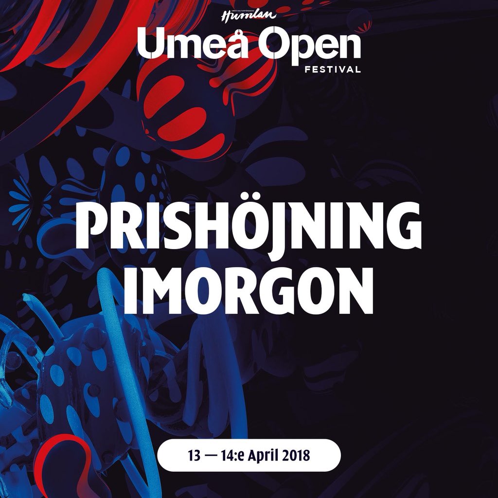 Imorgon blir biljetterna till Umeå Open 2018 dyrare.
Biljetter ---> billetto.se/sv/e/umea-open…
