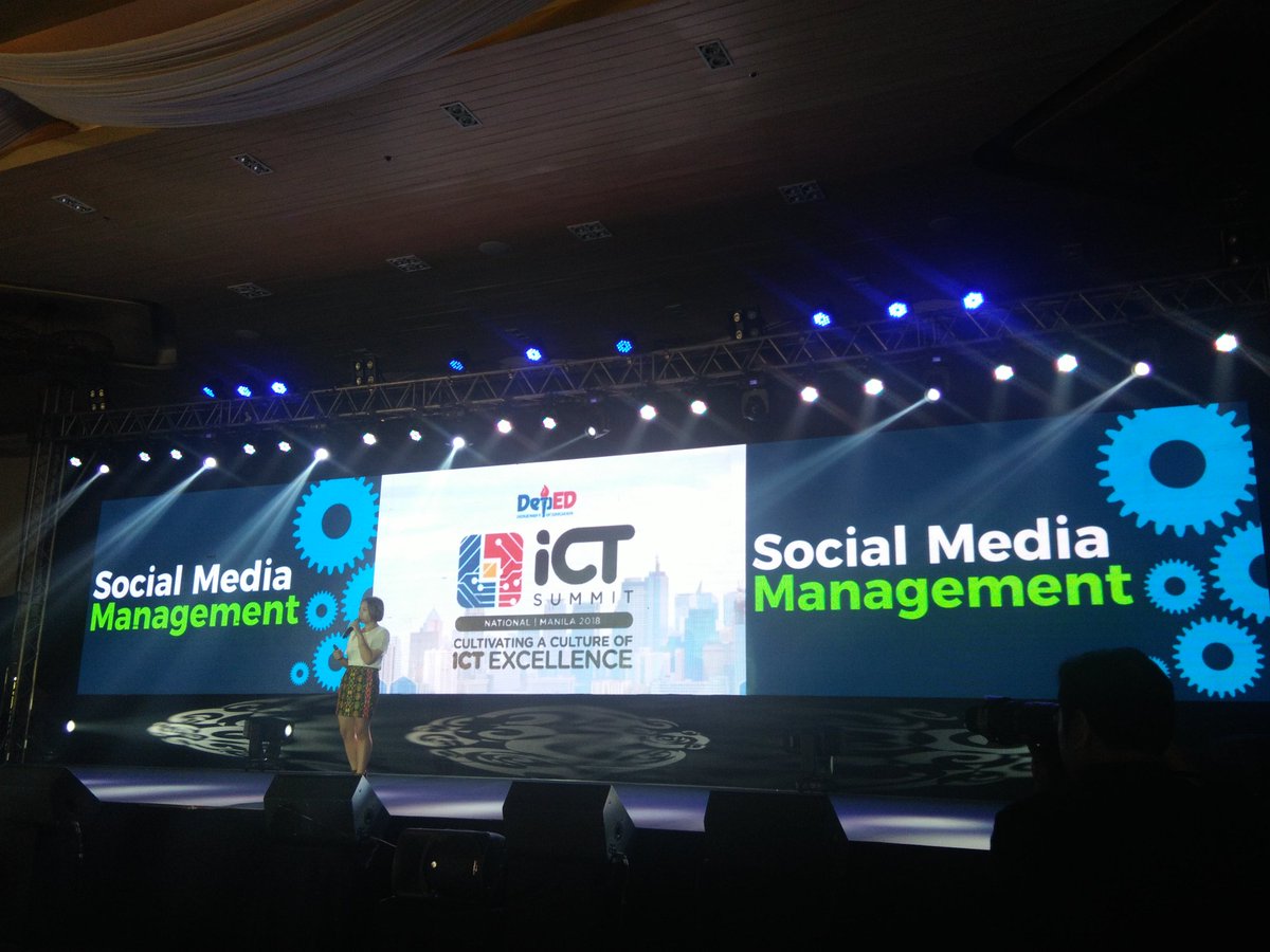 DepEdICTSummit's tweet photo. Social Media Management discussion with Ms. Angeli Jane Blanco Team Lead, DepEd Multimedia Unit

"Facebook! Twitter!" 

#DepEdICTSummit
#CultureOfICTExcellence
#OneDepEd
#TayoParaSaEdukasyon
#4DKID https://t.co/o9UjnWVGb2