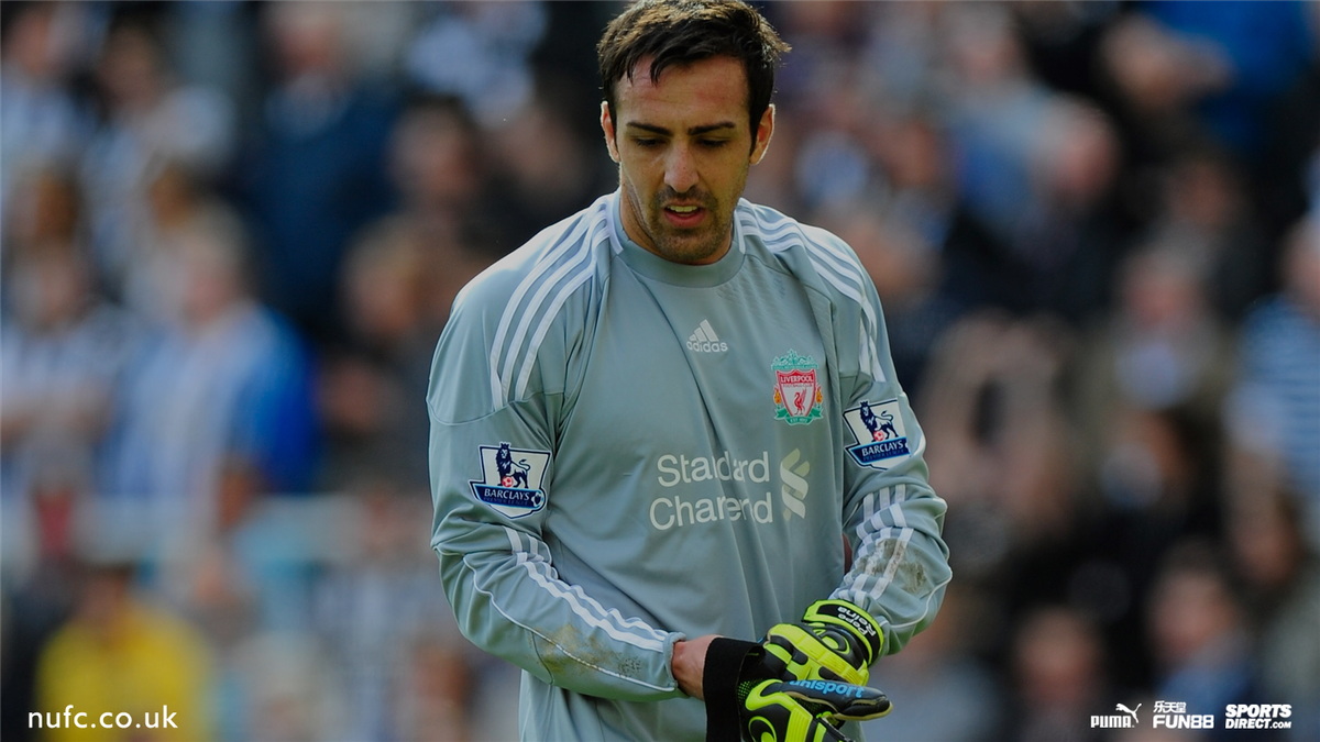 NUFC's tweet image. Cissé rounded Pepe Reina to score this, his second of the day, shortly before the Spanish goalkeeper was sent off and former Newcastle defender José Enrique took over between the posts. #NUFC #125YearsUnited