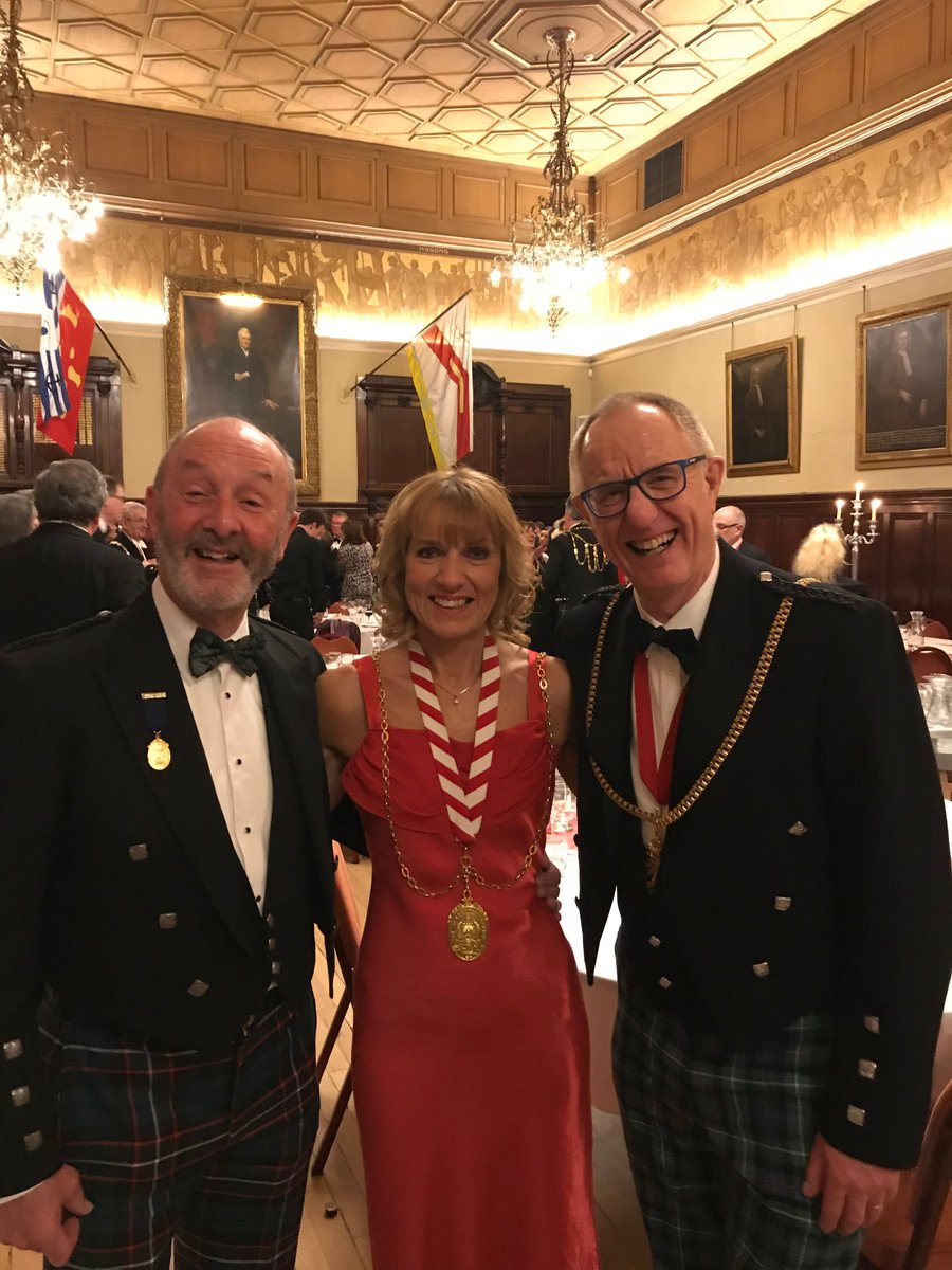 Deacon Kenny enjoying the Barbers very successful dinner on Friday night in the company of their Deacon Karen Waugh and Past Deacon Kenneth Mitchell <a href="/TradesHouse/">Trades House Glasgow</a>