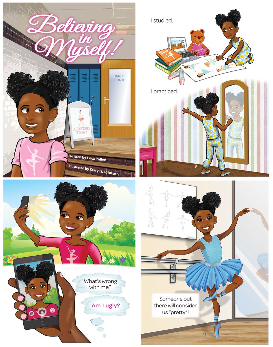 caricaturekerry's tweet image. My latest #kidslit project: Believing In Myself! by Erica Pullen: (a.co/8uoX6f6 via @amazon) An #AfricanAmerican girl refuses to give up her dream of being a ballerina, despite rejections. #blackgirlmagic #BlackGirlsRock #blackartists #diversebooks #vectorillustration