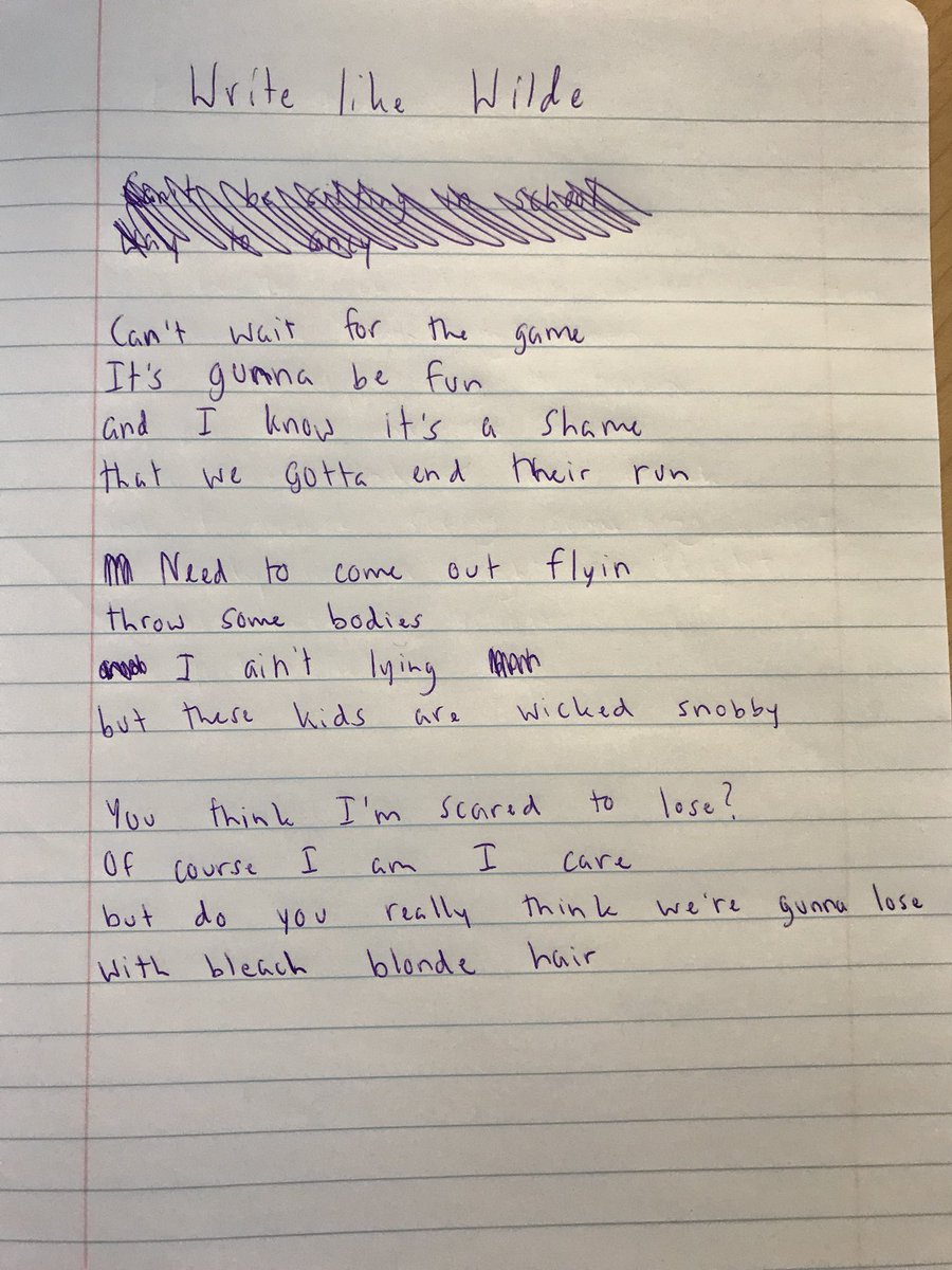 MsDesberg's tweet photo. Poetry inspired by Oscar Wilde & the @WilmHockey team! #anonymousplayer #anonymouspoet https://t.co/COhGRPPEOn
