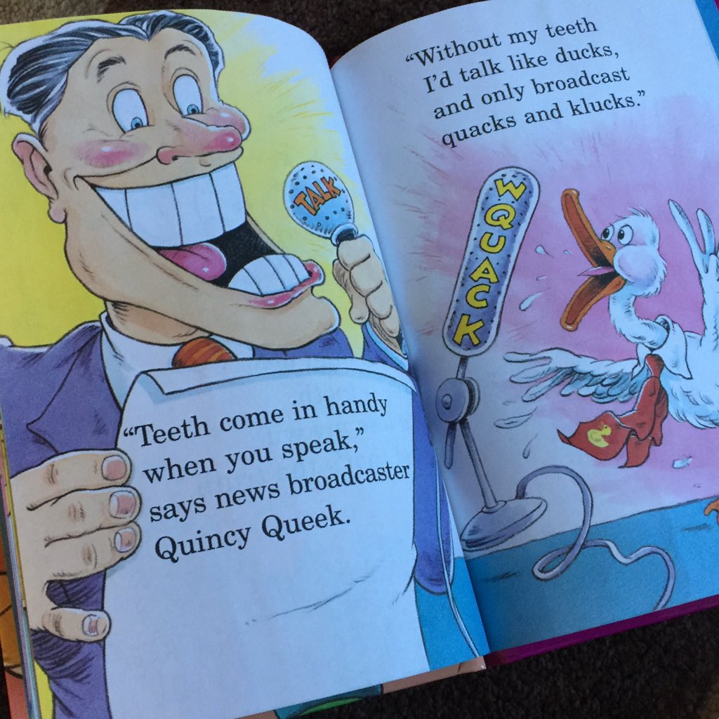 RyanNEldredge's tweet photo. On the week of his birthday - my 4 year old is celebrating the works of Dr. Seuss and we stumbled on this gem. I’m cracking up! She said, “That’s you Dad! You’re Quincy Queek!” 😂👏🏽 #DrSeuss #Seuss #LanguageIsLove https://t.co/PKGEtxGGaG