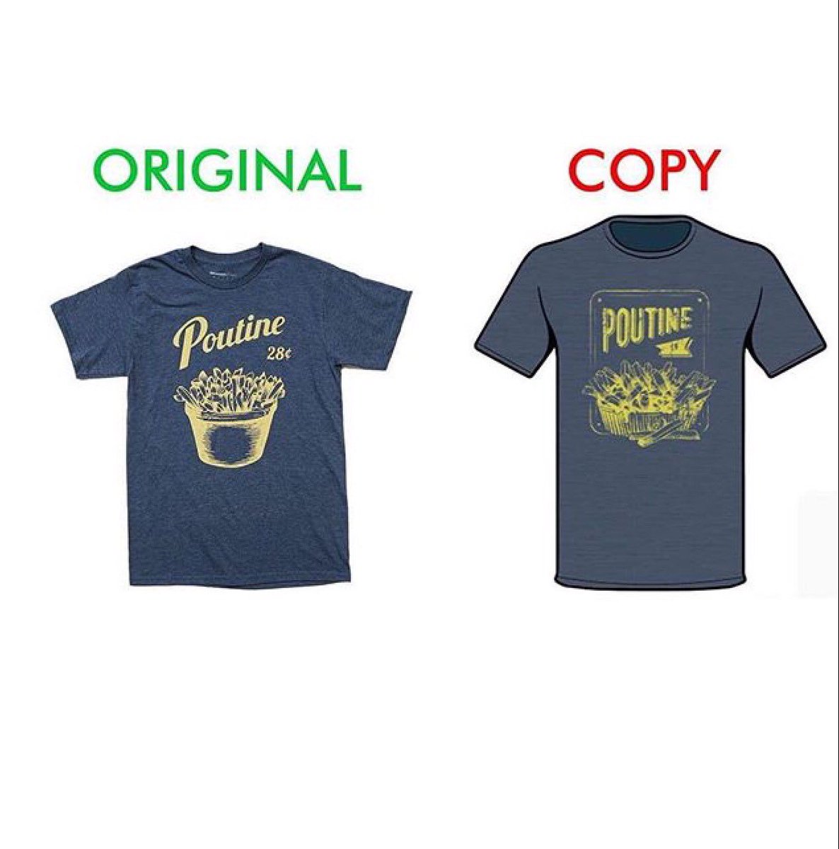 WhaaatStudio's tweet photo. @MerchfabricaMtl just ripped my design. They also called my clients to sell it at a dicount. #montreal #design #creatives #smallbusiness #crooks #boycott https://t.co/5BpVdhfgBg