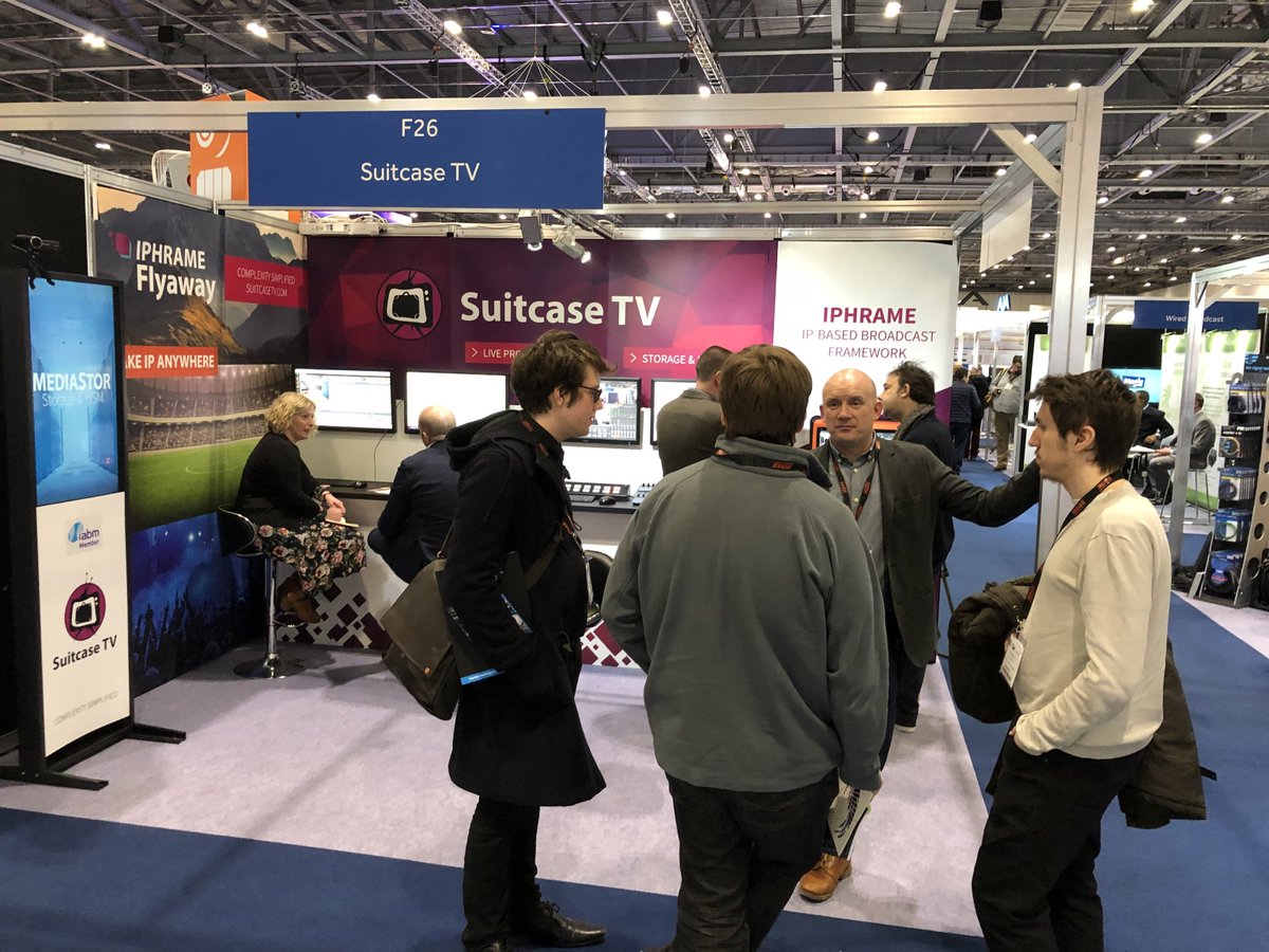 suitcasetv's tweet photo. Good and busy day 1 @BVExpo #iphrame #flyaway #IP #liveproduction #storage #BVE18 https://t.co/PliKk3Xke4