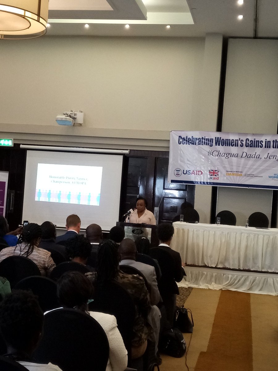 KEWOPA's tweet photo. Hon Purity Ngirici, Chairperson, KEWOPA making her address at the Launch of the Gender Audit Report of the 2017. #chaguadada @USAIDKenya @NDI https://t.co/scWhx2PHT4