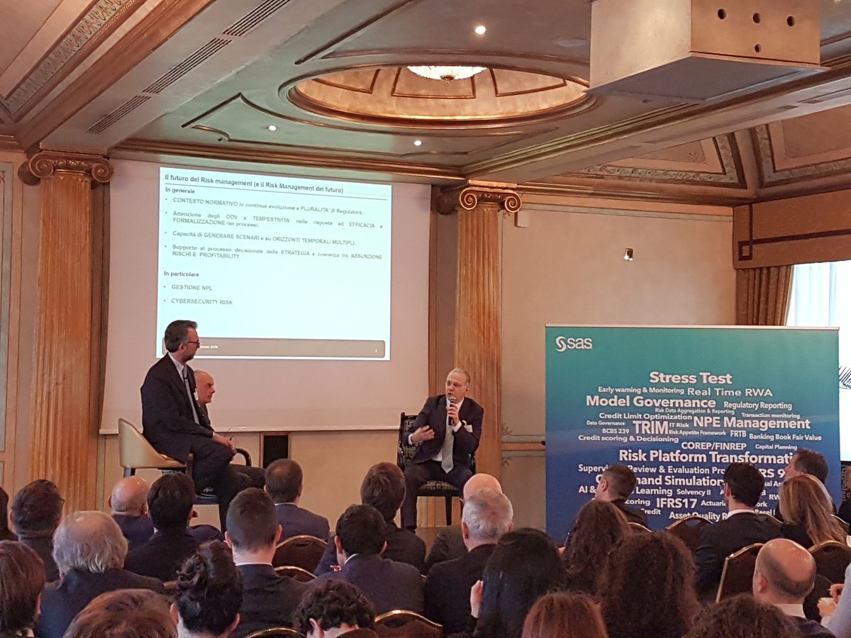 alida_popescu's tweet photo. Al #SASriskroadshow, Ranzieri, CRO Credito Emiliano, ci parla del #RiskManagement del futuro! 
#SASitaly #risktransformation #stresstest #modelgovernance #nplmanagement https://t.co/vR96dBTOMA