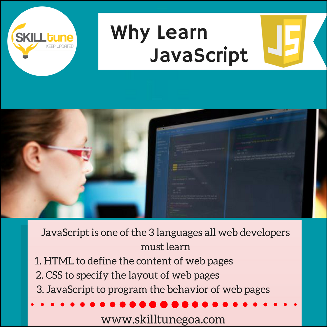 skilltunegoa's tweet photo. JavaScript is an interpreted programming language. It is designed for creating network-centric applications. 

#skilltune #php #phptraining #html #css3 #javascript  #bootstrap #learning #education #digitalindia #digitalgoa

For more details visit us at https://t.co/kEvoISHmrS https://t.co/40RyaA3ayB