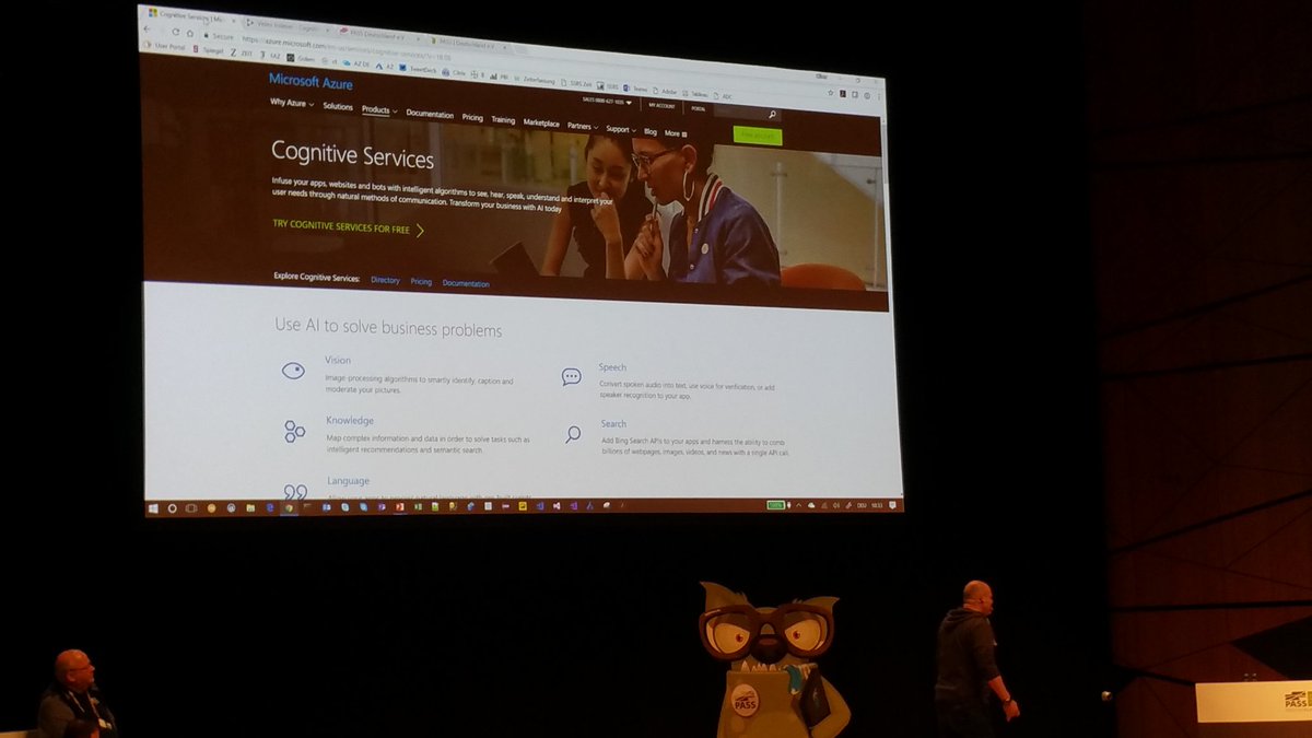 AtholyMardies's tweet photo. Marcel Tilly talking about #Cognitiveservices at #sqlKonferenz #SQLKonferenz2018 keynote #AI #languagerecognition #datamodel #MachineLearning https://t.co/FWLVEVa1T2