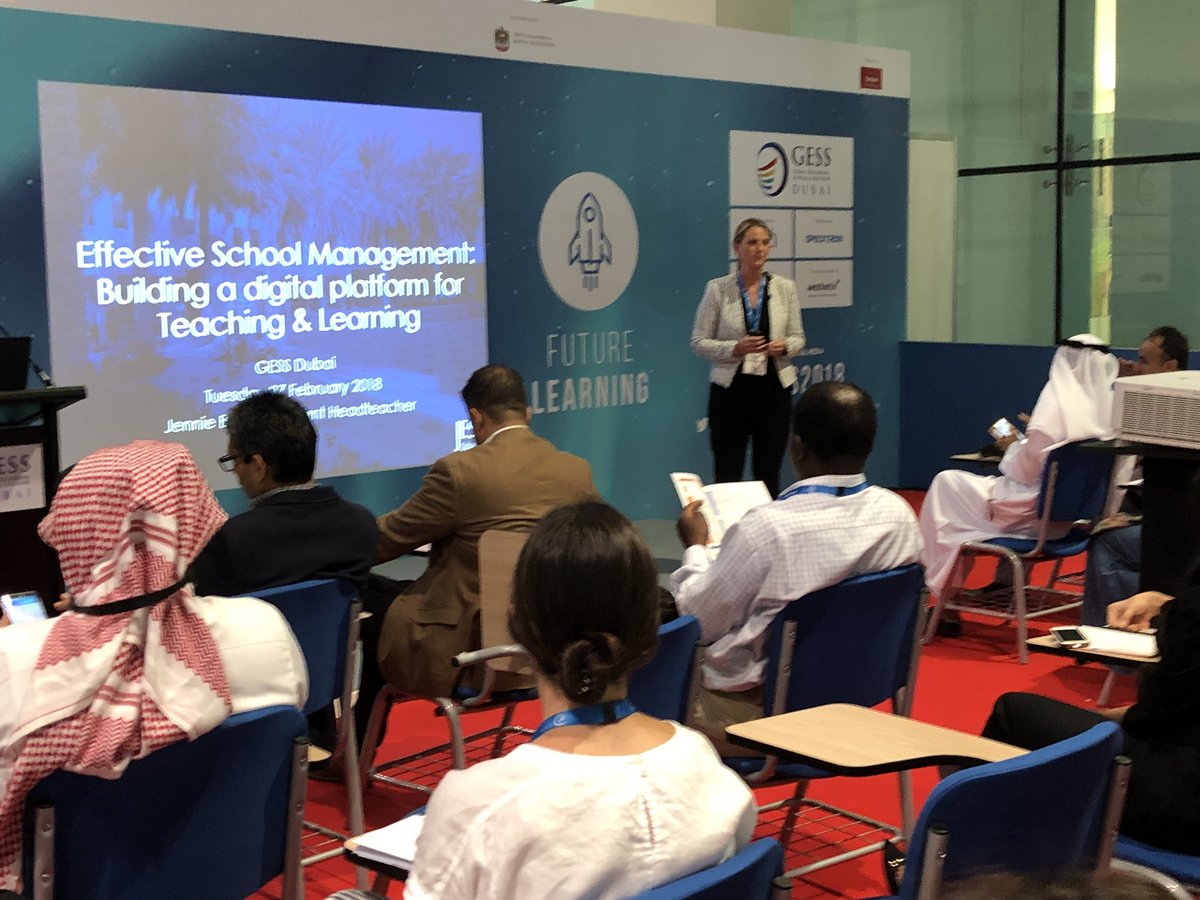 The wonderful <a href="/JennieB8/">JennieBurke</a> sharing the <a href="/JESSDubai/">JESS Dubai 🇦🇪</a> <a href="/SharePoint/">Microsoft SharePoint</a> project at <a href="/GESSeducation/">GESS Education</a> #GESS2018 #JESSDigital #FutureReady